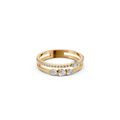 Two-Tone Pear & Round Lab Diamond Stackable Wedding band