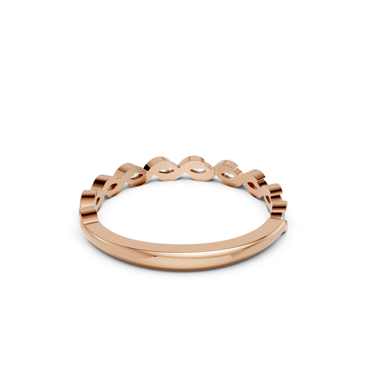 Interwoven Infinity Twisted Marquise Diamond Eternity Band