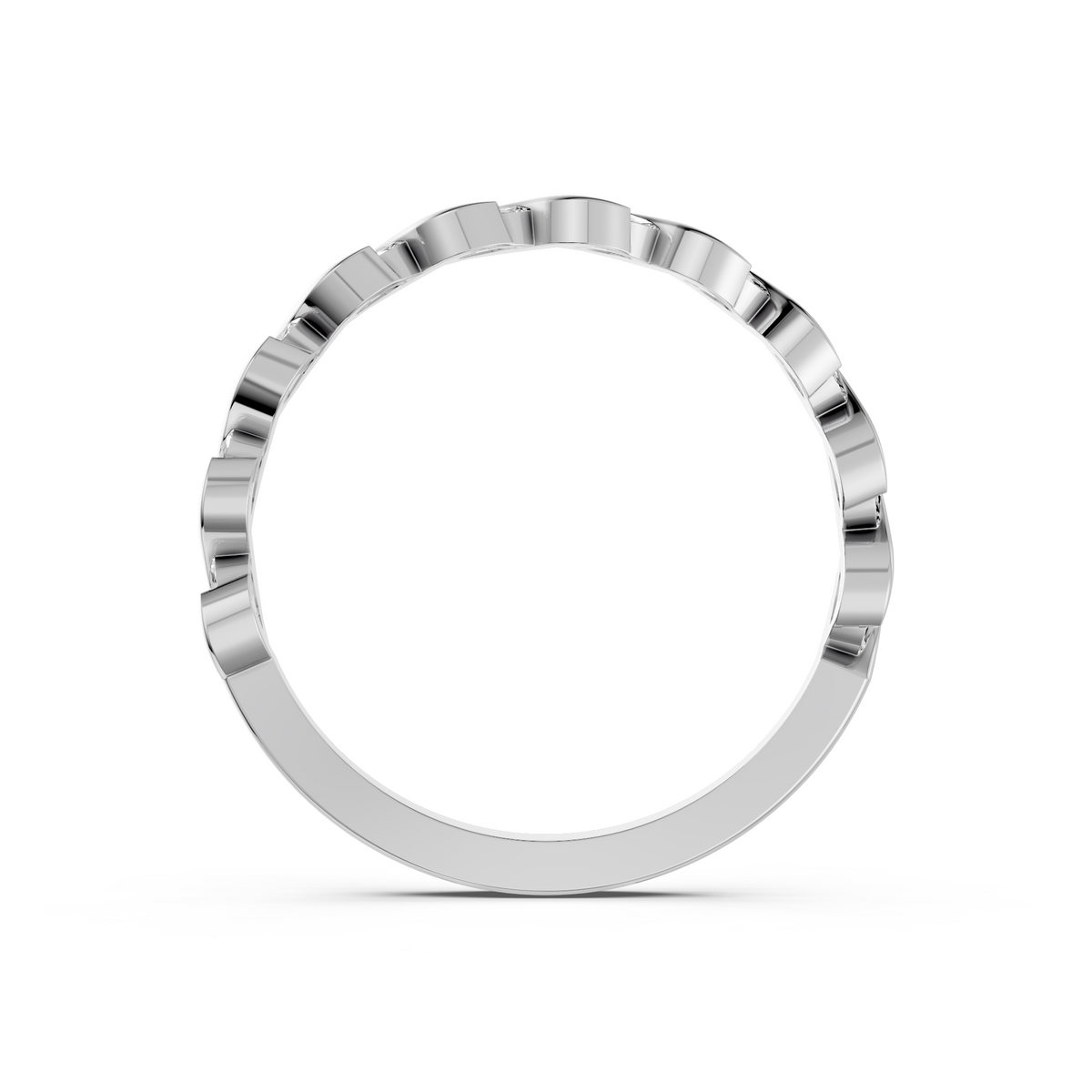Interwoven Infinity Twisted Marquise Diamond Eternity Band