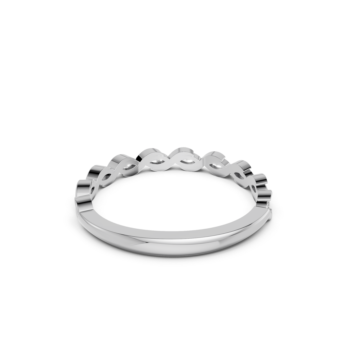 Interwoven Infinity Twisted Marquise Diamond Eternity Band
