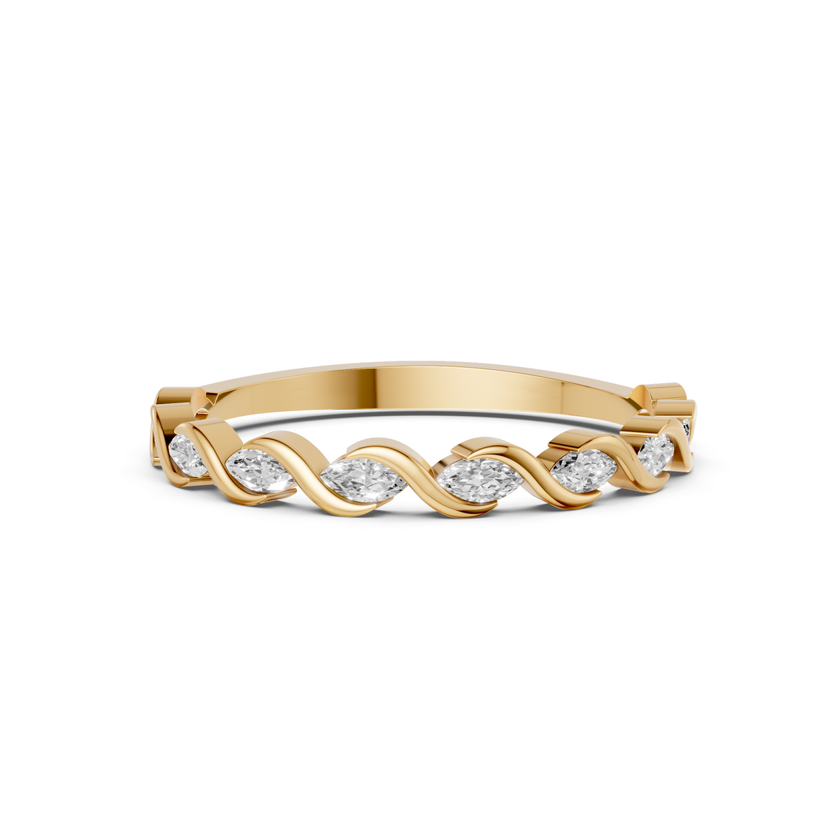Interwoven Infinity Twisted Marquise Diamond Eternity Band