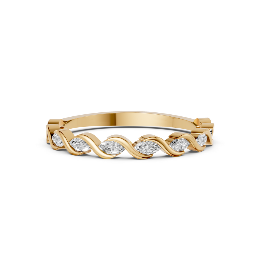 Interwoven Infinity Twisted Marquise Diamond Eternity Band