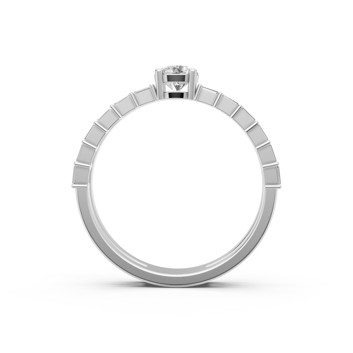 Aurelia Multi Row Round & Baguette Lab Grown Diamond Band