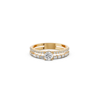 Aurelia Multi Row Round & Baguette Lab Grown Diamond Band