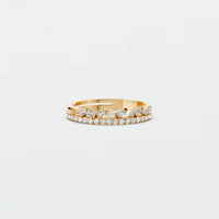 Elysia Geometric Diamond Double-Row Stackable Band