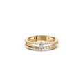 Triple Row Multi Shape Lab Diamond Stackable Wedding Band