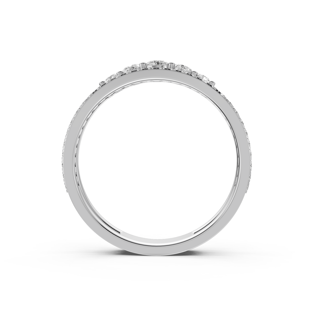 Celestia Double-Row Round Diamond Stackable Band