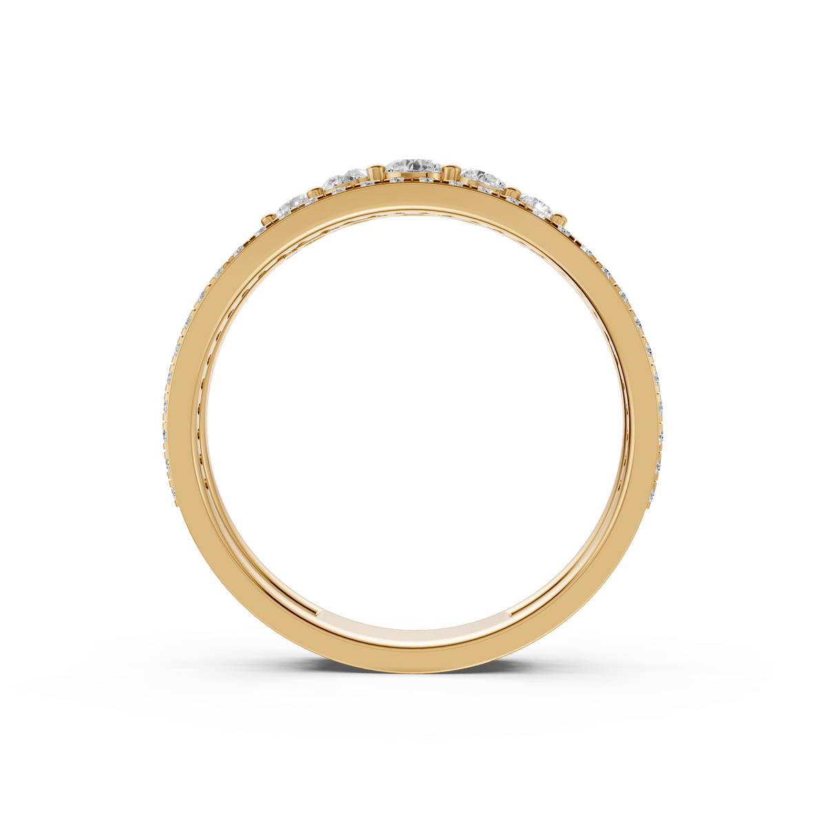 Celestia Double-Row Round Diamond Stackable Band
