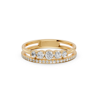 Celestia Double-Row Round Diamond Stackable Band