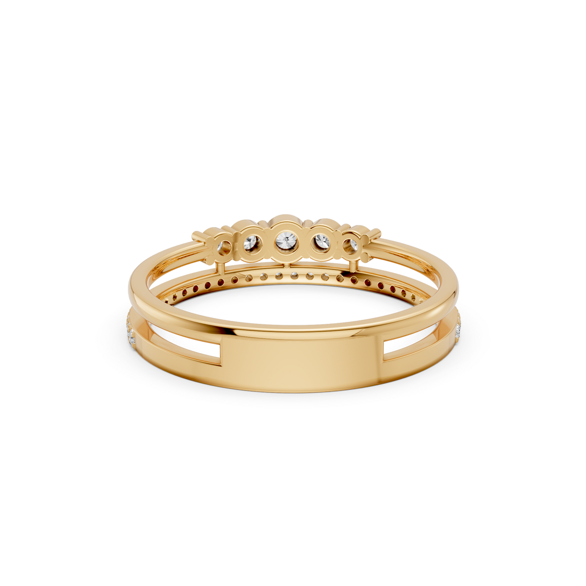 Celestia Double-Row Round Diamond Stackable Band