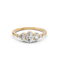 Cluster Oval Cut Lab Diamond Five Stone Engagement Ring