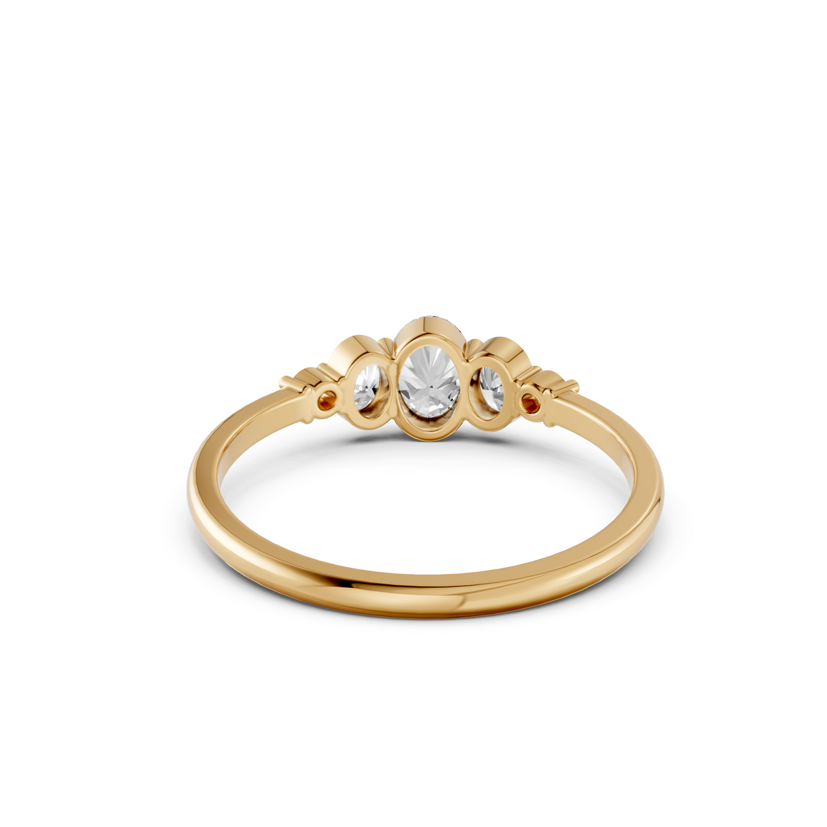 Cluster Oval Cut Lab Diamond Five Stone Engagement Ring