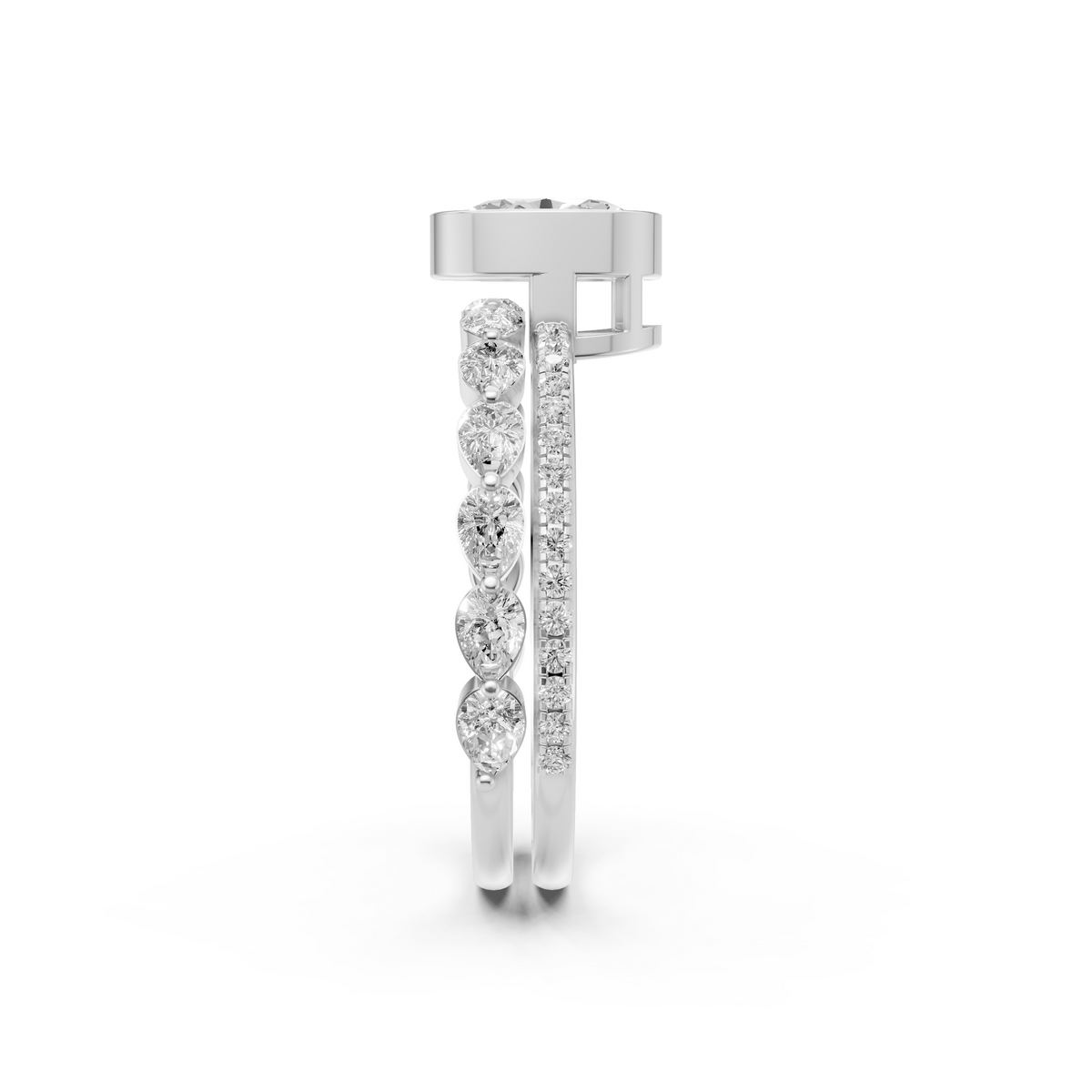 Oval Diamond Her Matching Engagement Ring Set