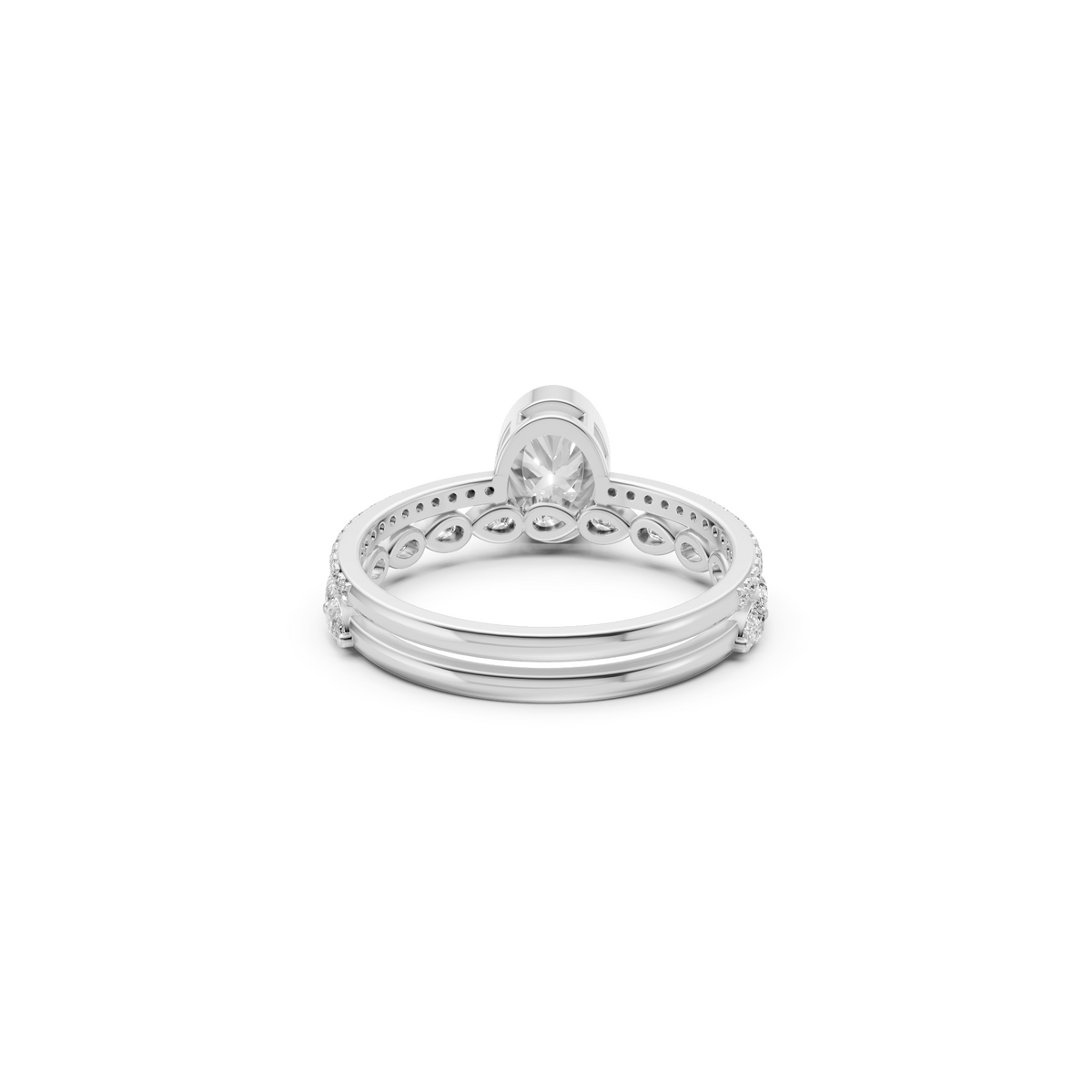 Oval Diamond Her Matching Engagement Ring Set