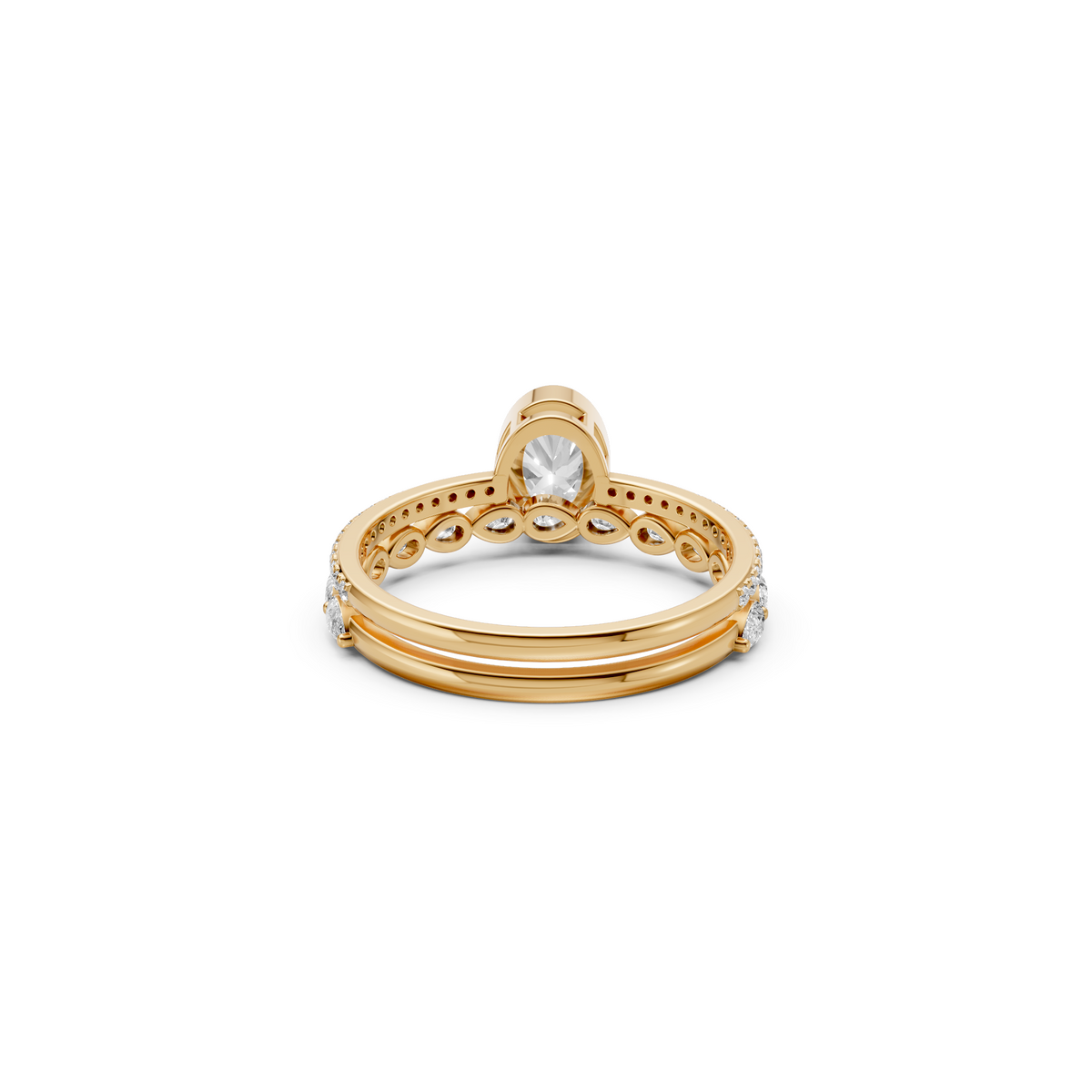 Oval Diamond Her Matching Engagement Ring Set