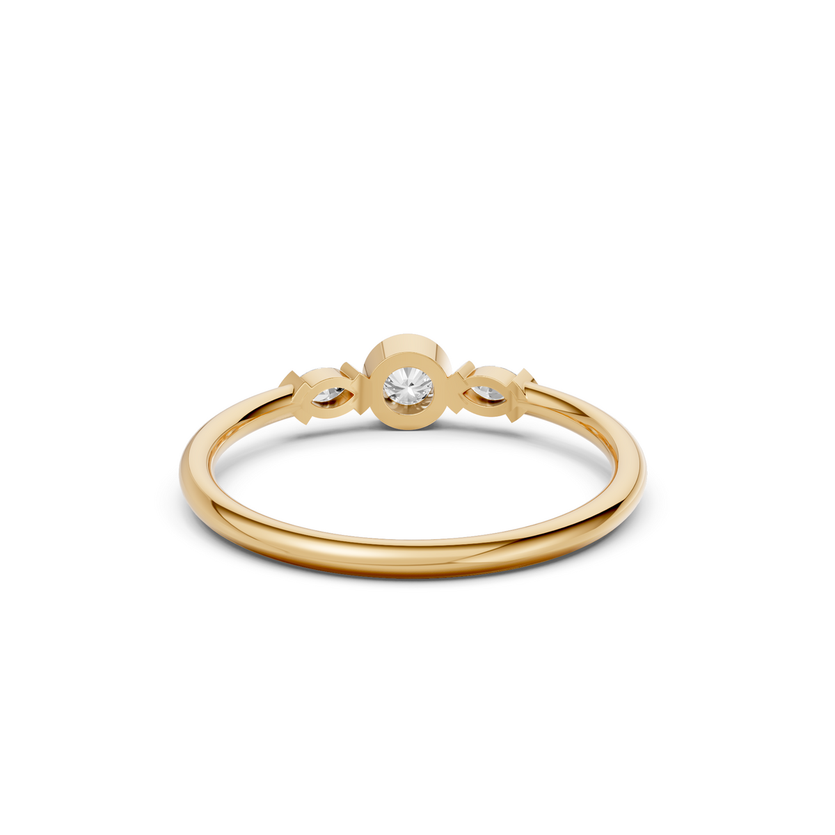 Amara Three Stone Round & Marquise Lab Grown Diamond Ring