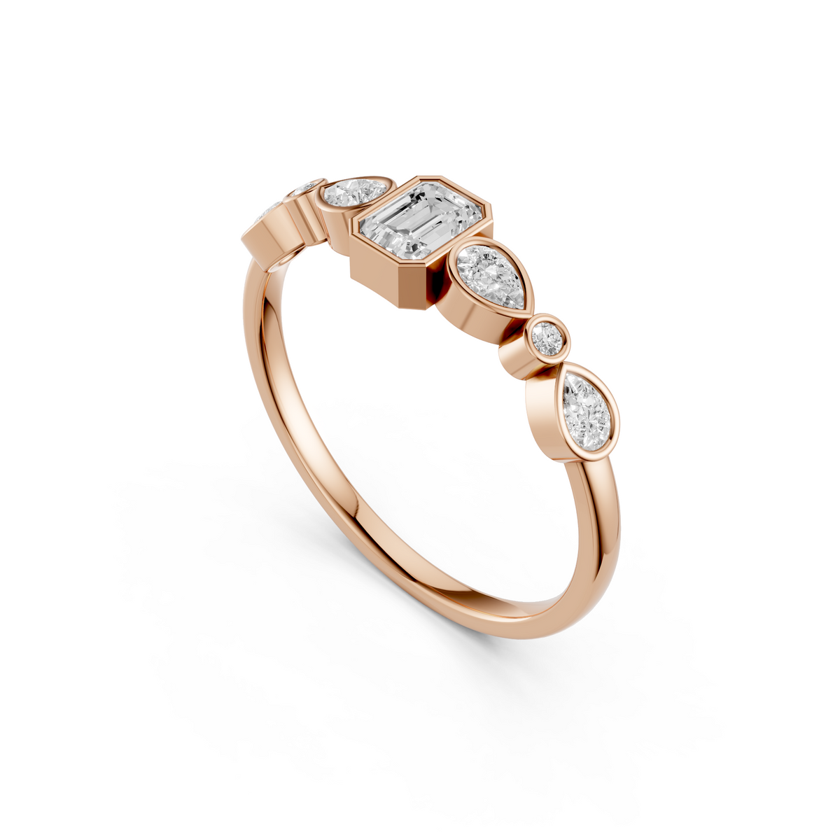 Celestia Emerald & Pear Multi Shape Lab Grown Diamond Ring