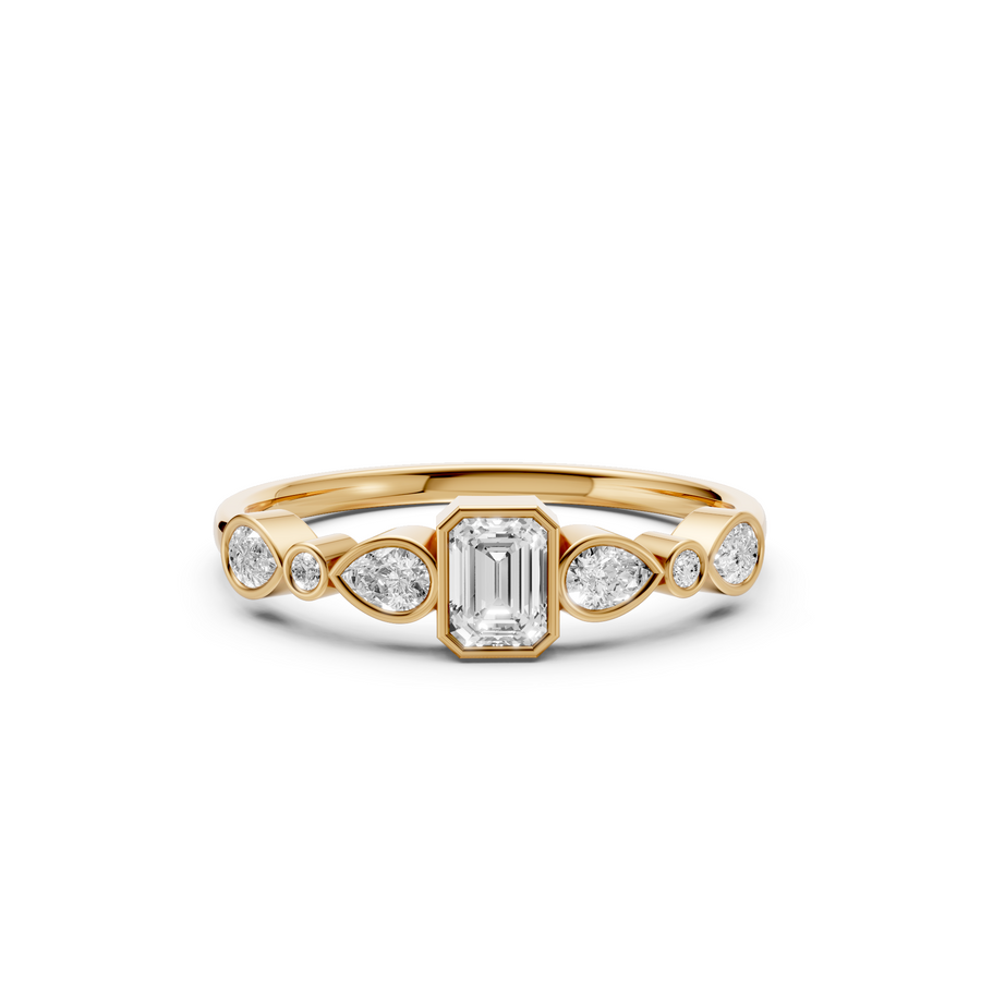 Celestia Emerald & Pear Multi Shape Lab Grown Diamond Ring