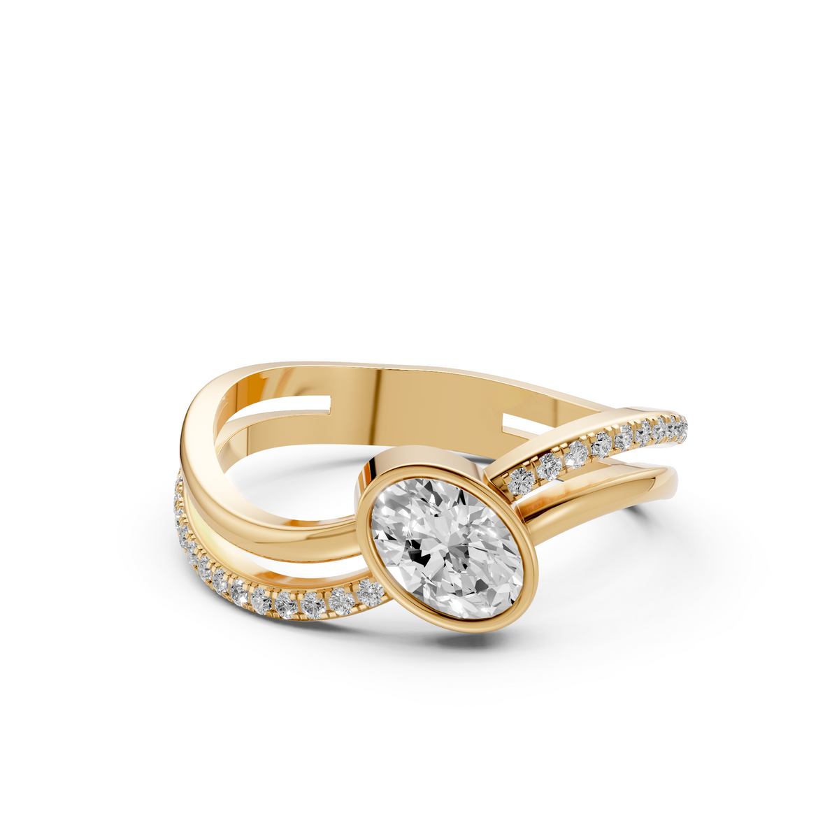 Seraphina Twisted Oval & Round Lab Grown Diamond Ring