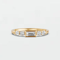 Classic Five-Stone Baguette & Oval Lab Diamond Wedding band