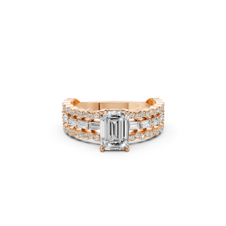 Lumino Double Halo Multi Shape  Diamond Pavé Engagement Ring