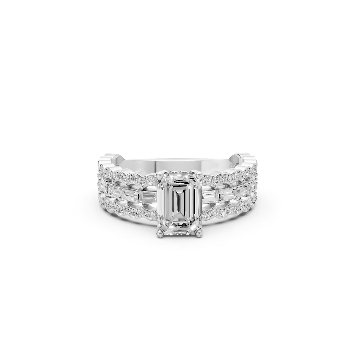 Lumino Double Halo Multi Shape  Diamond Pavé Engagement Ring