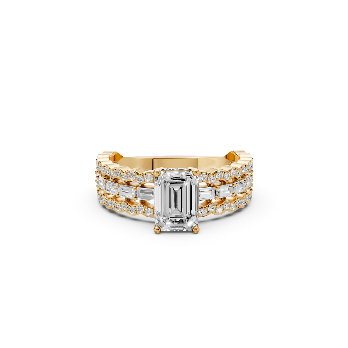 Lumino Double Halo Multi Shape  Diamond Pavé Engagement Ring