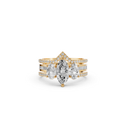 Celestia Triple Stone Split-Shank  Diamond Engagement Ring