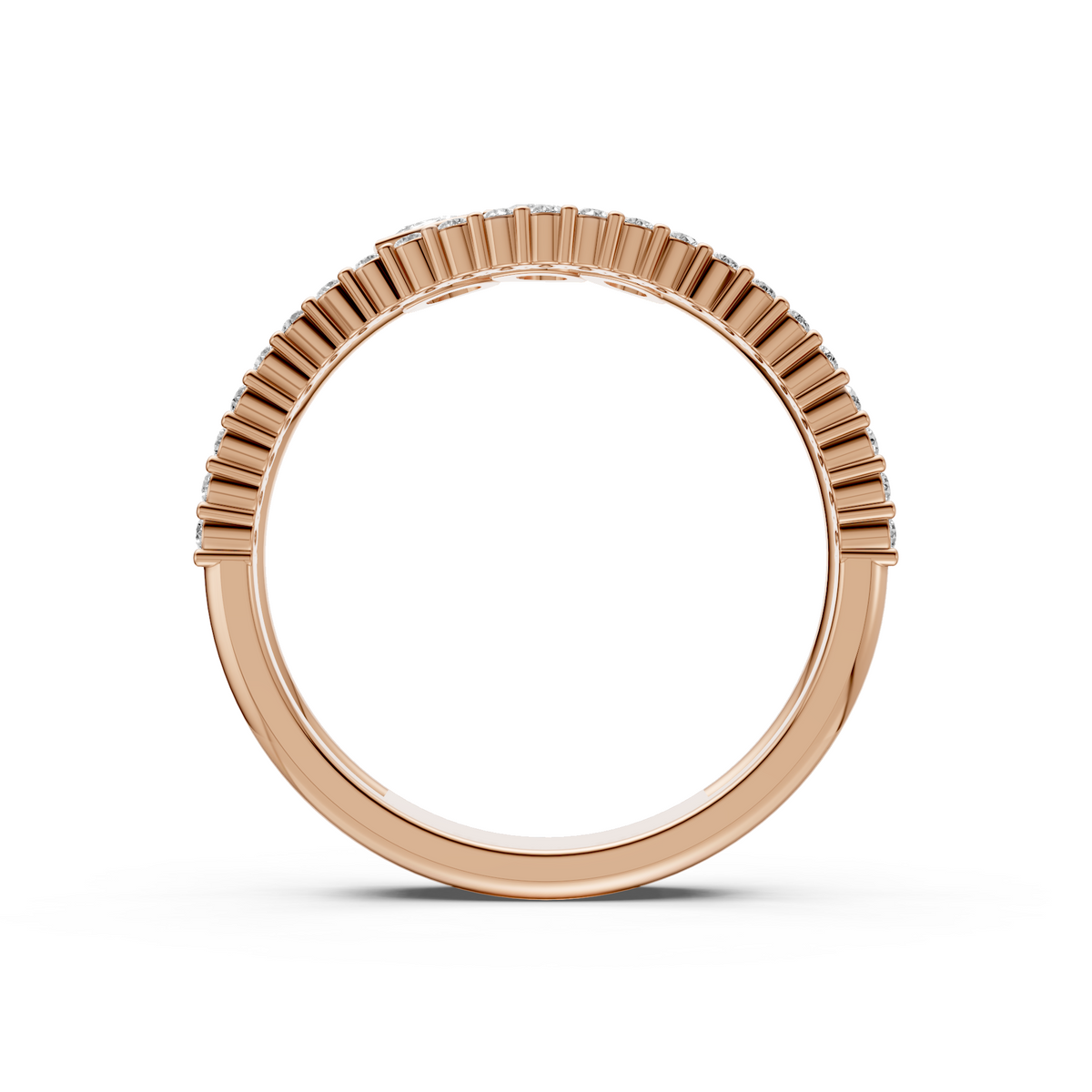 Double-Row Pear Cut Lab Grown Diamond Stackable Ring