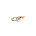 Twist Cushion & Classic Round Lab Diamond Engagement Ring