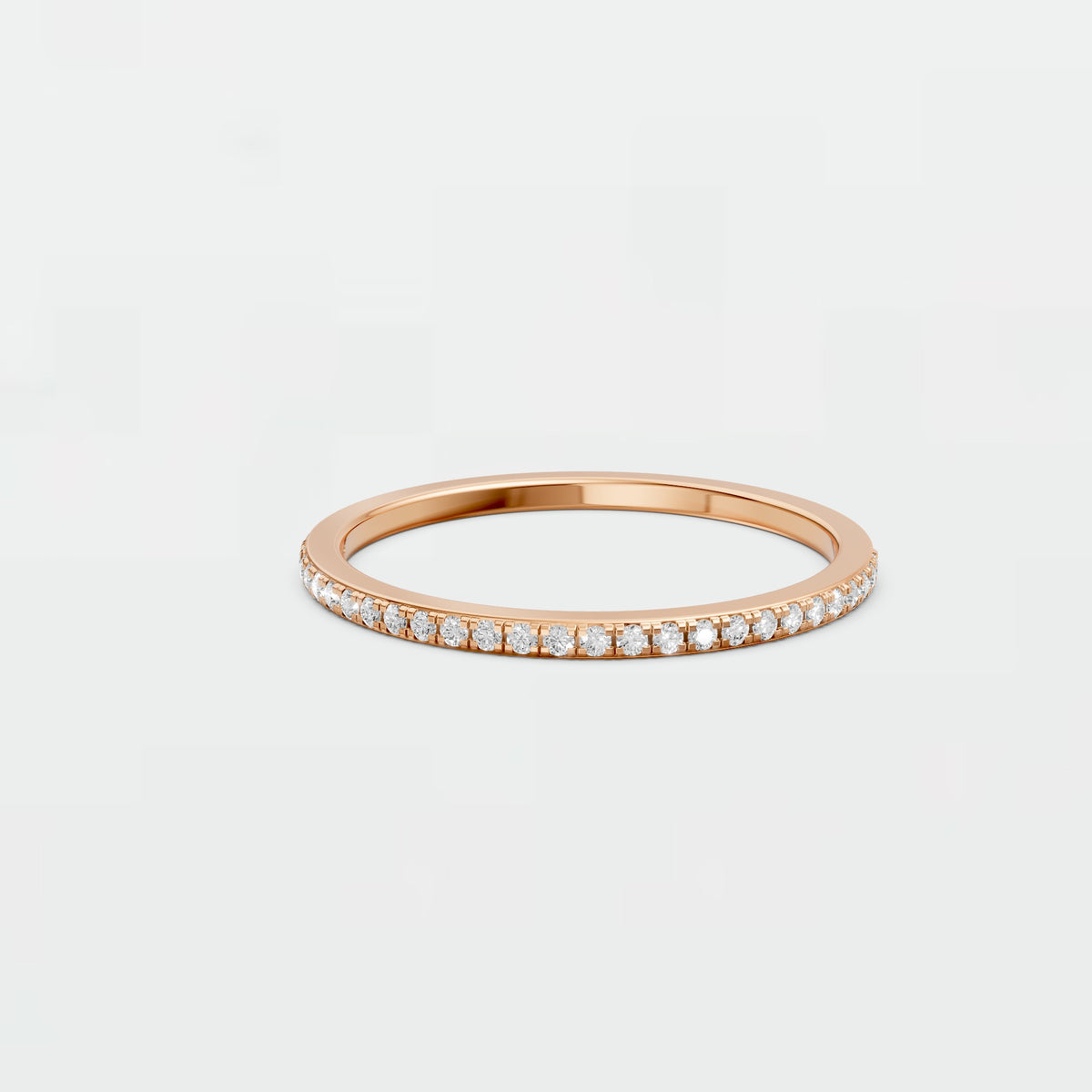 Elara Round Diamond Pavé Half Eternity Band Ring