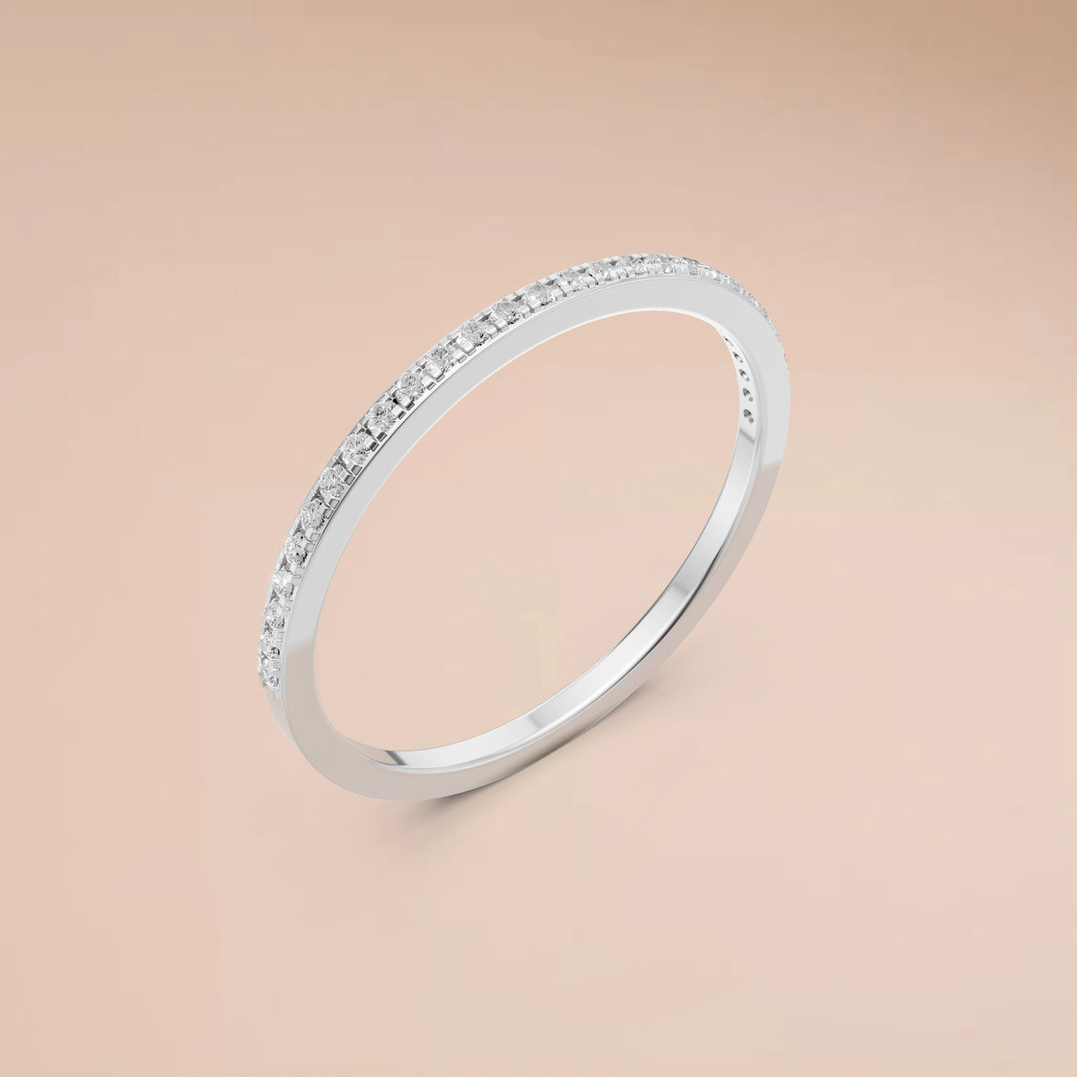 Elara Round Diamond Pavé Half Eternity Band Ring