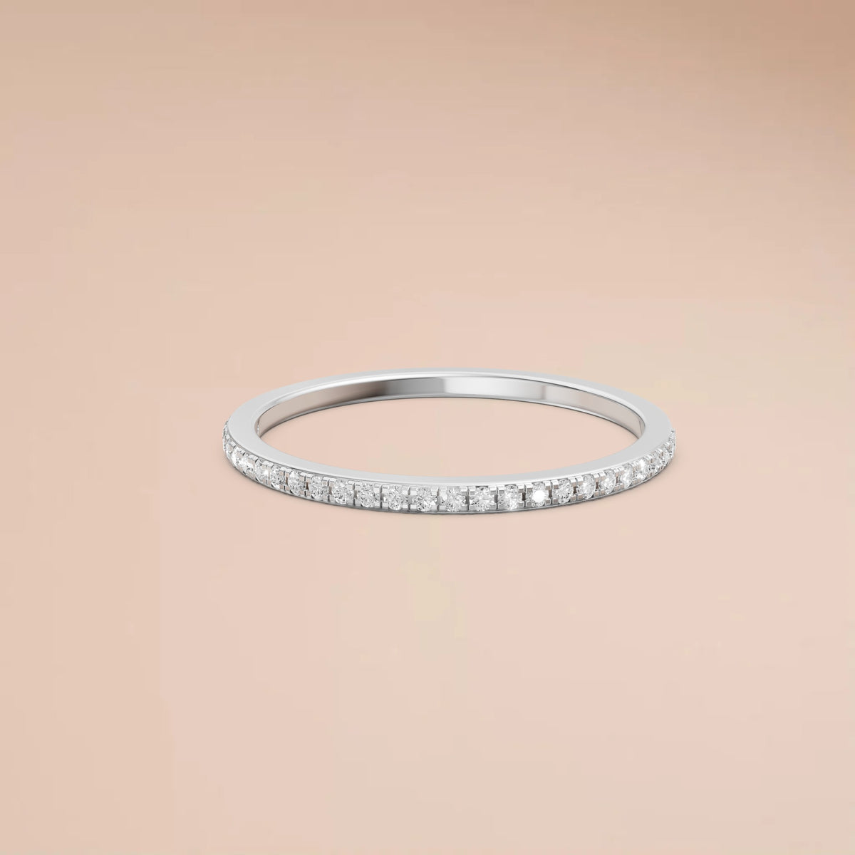 Elara Round Diamond Pavé Half Eternity Band Ring