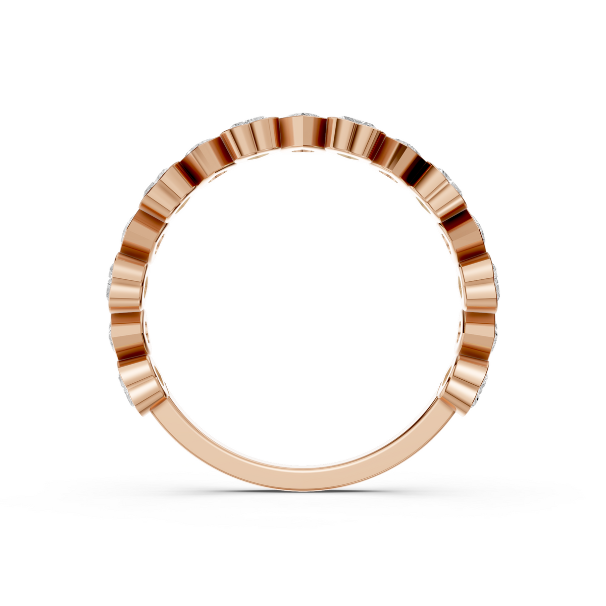 Heart Shape Lab Grown Diamond Half Eternity Wedding Band