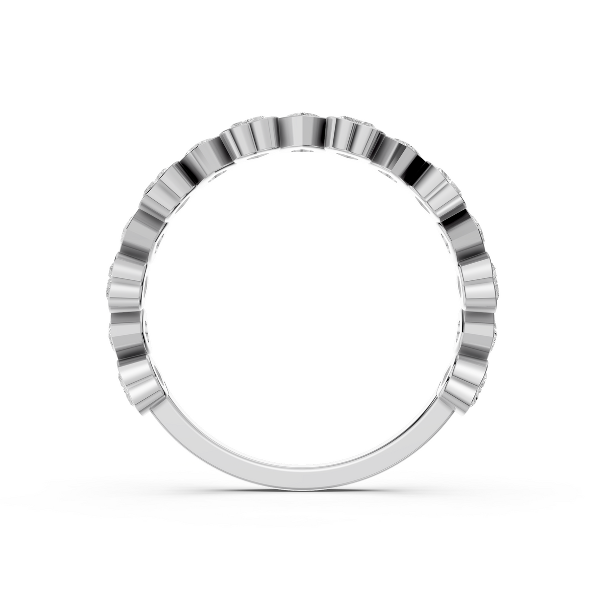 Heart Shape Lab Grown Diamond Half Eternity Wedding Band