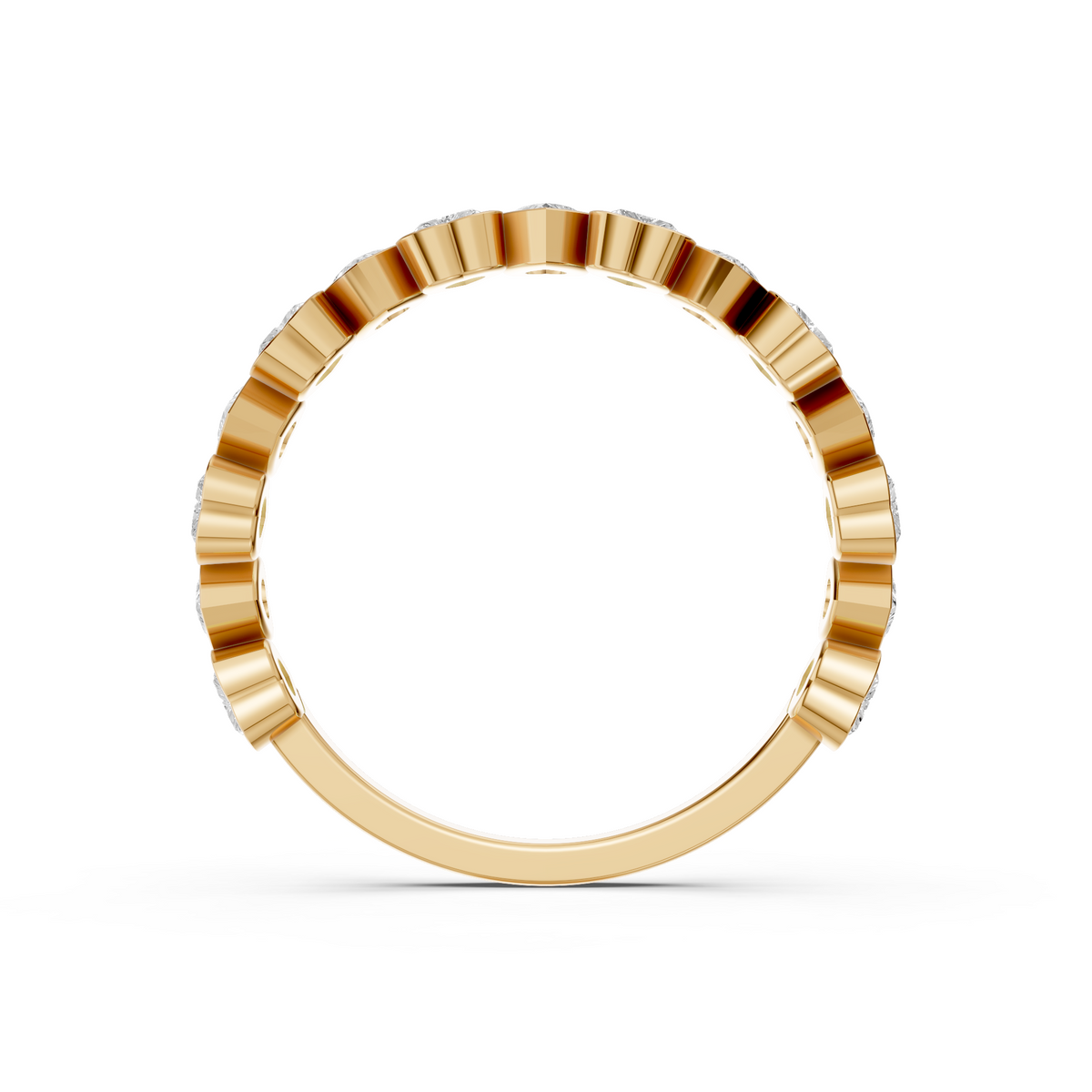 Heart Shape Lab Grown Diamond Half Eternity Wedding Band