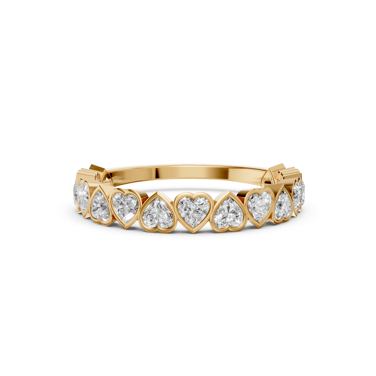 Heart Shape Lab Grown Diamond Half Eternity Wedding Band