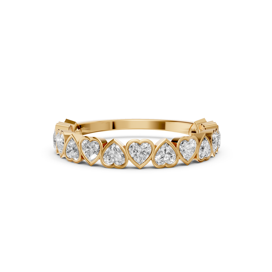 Heart Shape Lab Grown Diamond Half Eternity Wedding Band