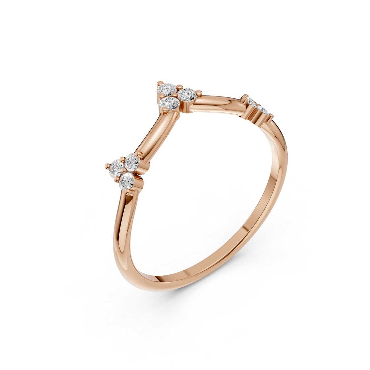 Aurora Multi Cluster Round Lab Grown Diamond Bypass Ring
