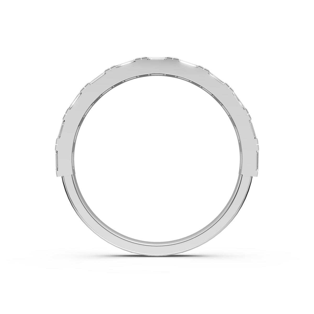 Emerald Cut Diamond Delicate Gold Eternity Stacking Band