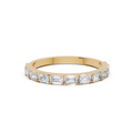 Emerald Cut Diamond Delicate Gold Eternity Stacking Band