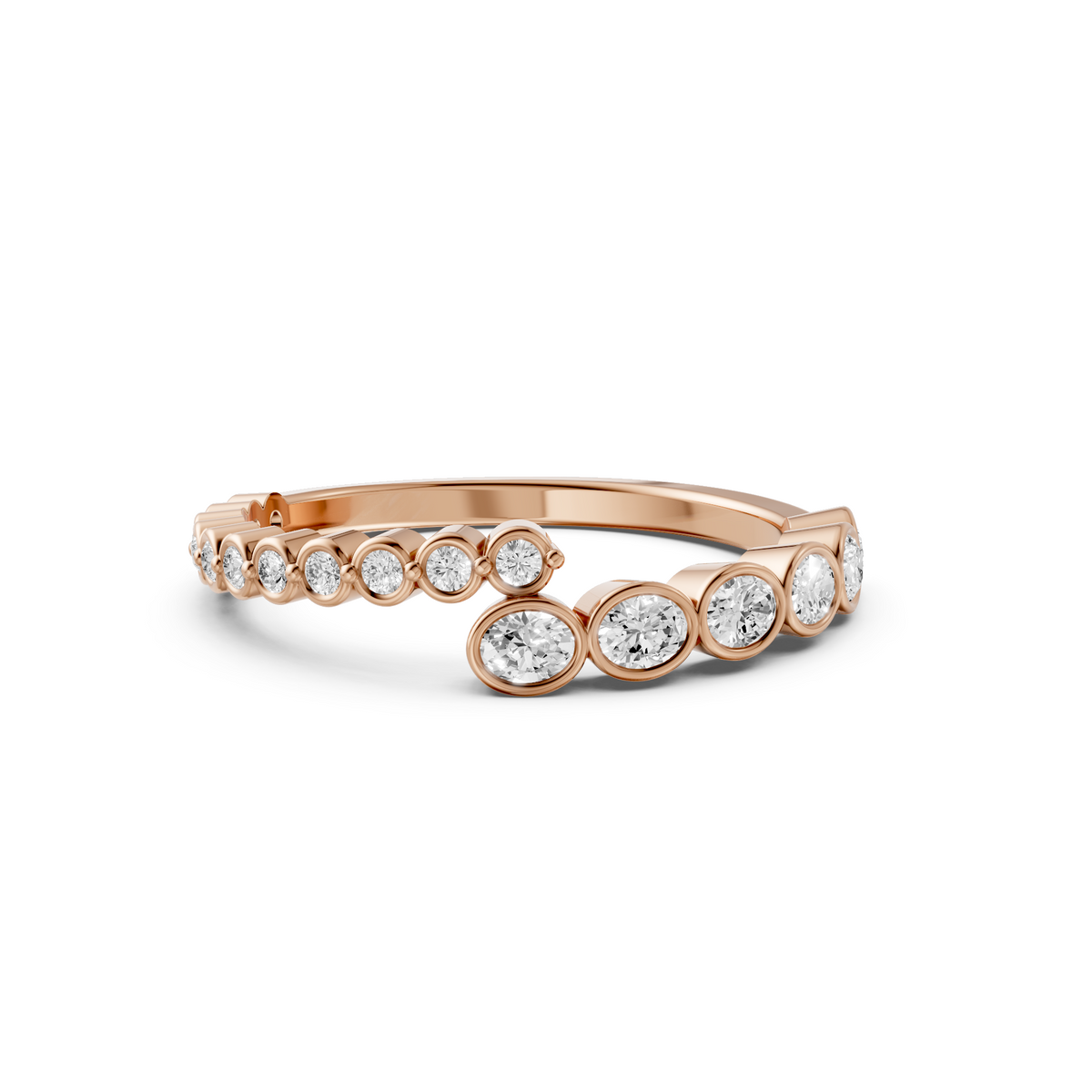 Minimalist Bypass Diamond Ring in 14k Gold