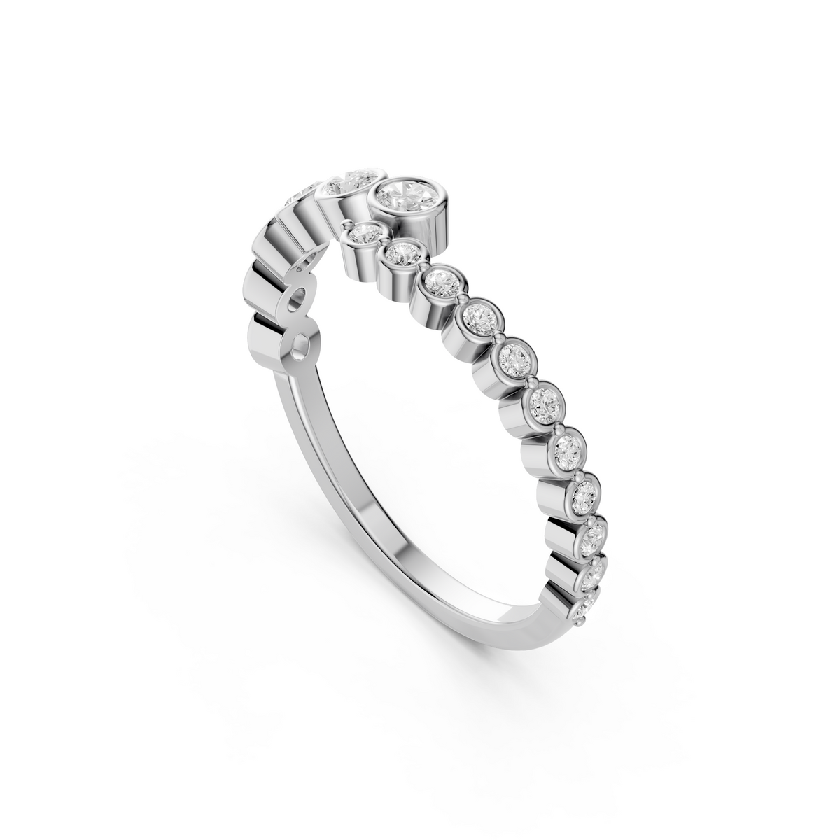 Minimalist Bypass Diamond Ring in 14k Gold