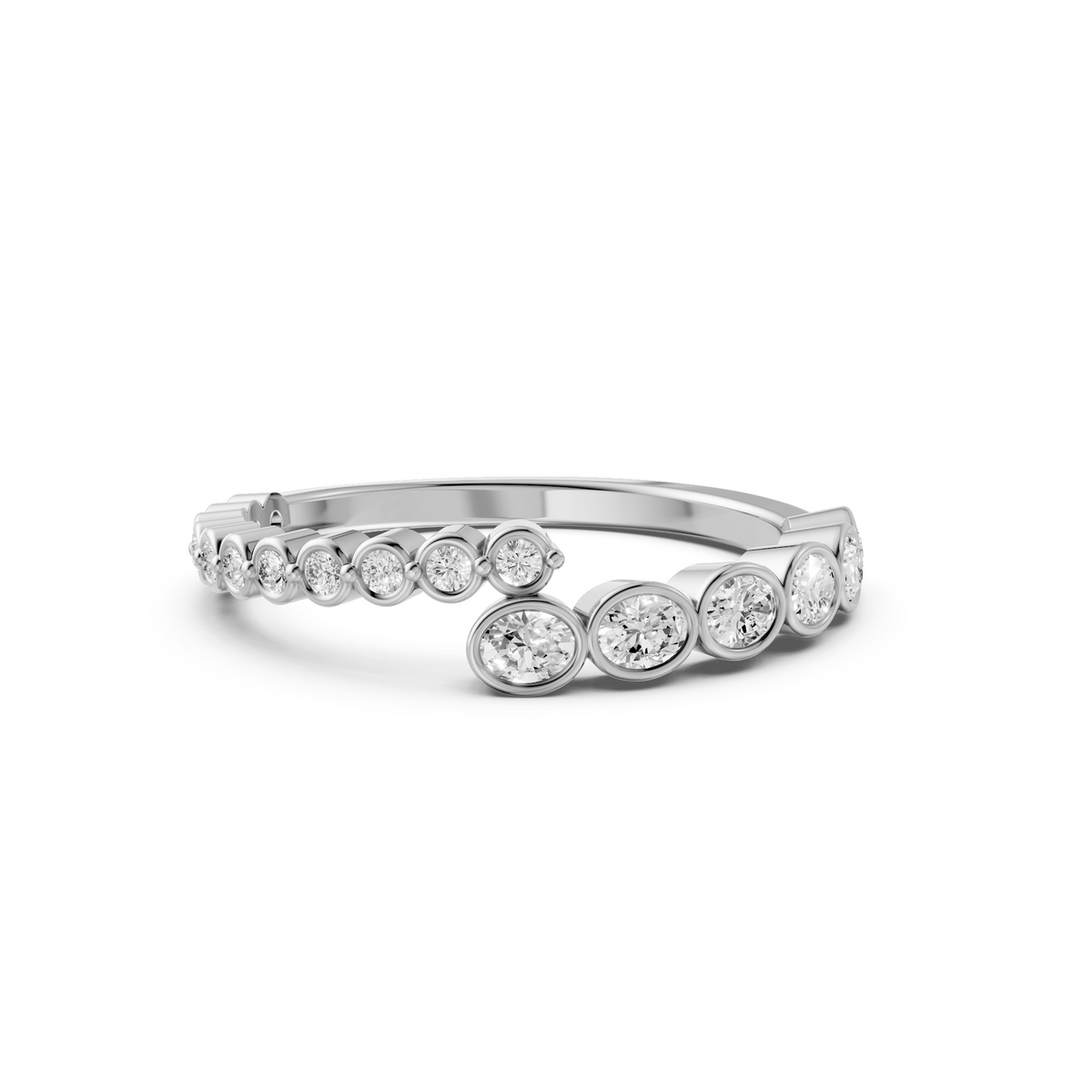 Minimalist Bypass Diamond Ring in 14k Gold