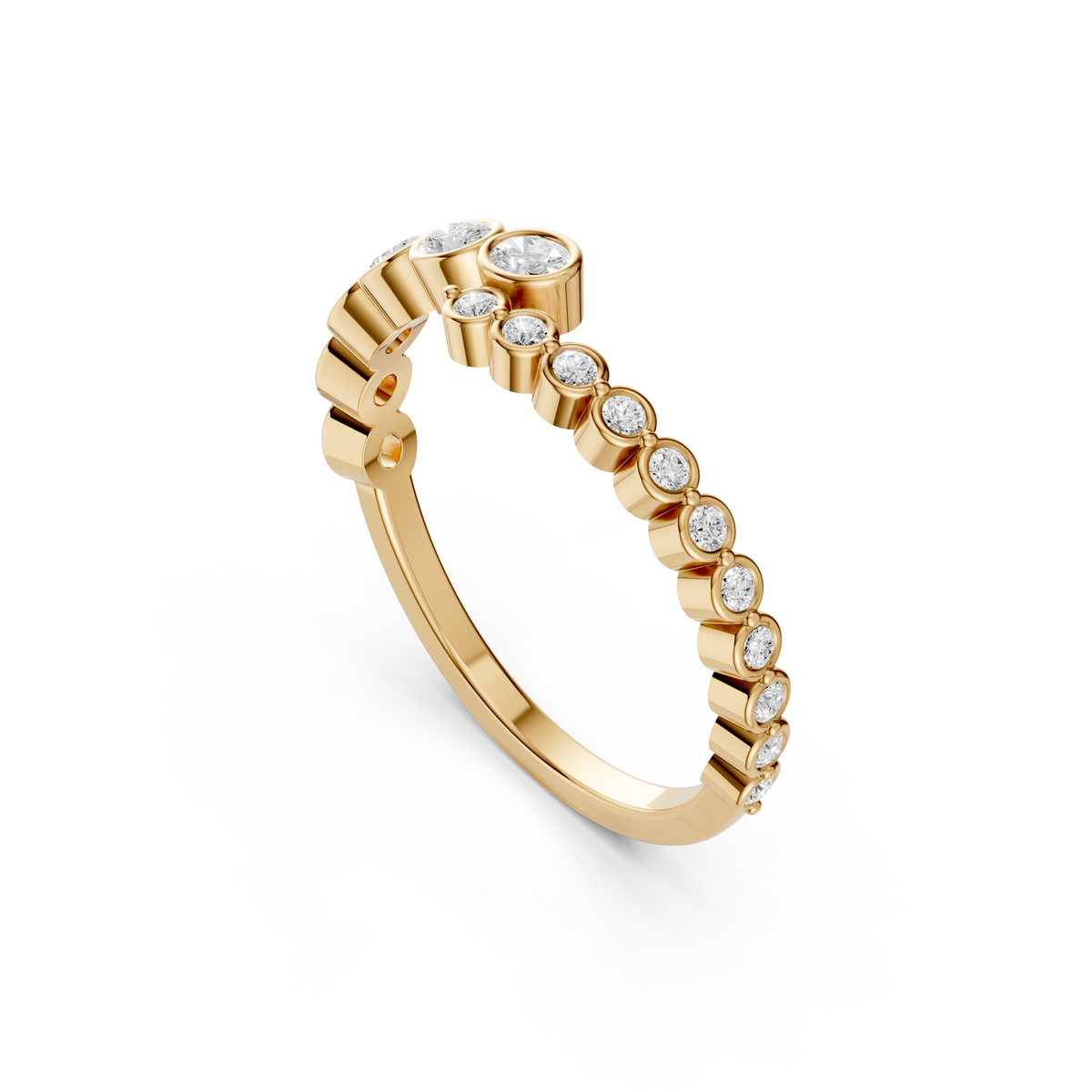 Minimalist Bypass Diamond Ring in 14k Gold