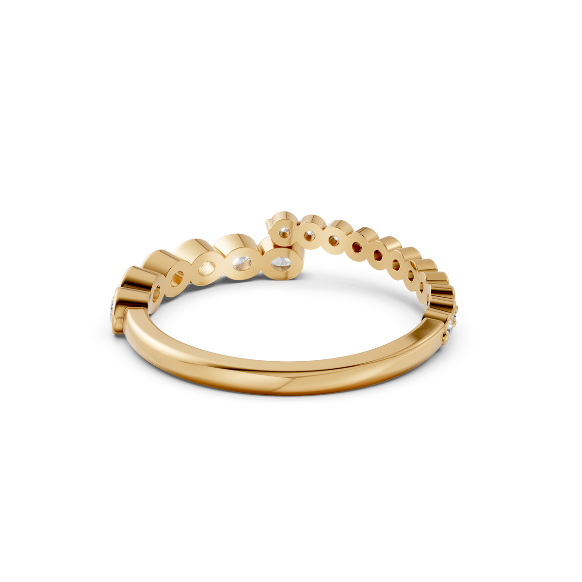 Minimalist Bypass Diamond Ring in 14k Gold