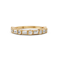 Alternating Round & Baguette Milgrain Diamond Band
