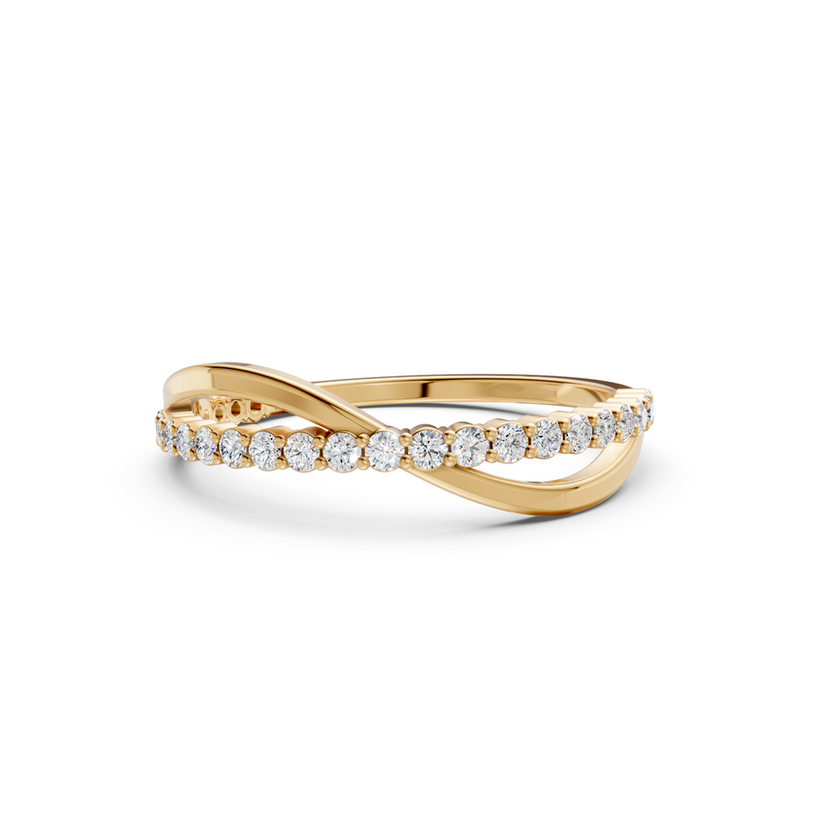 Infinity Twist Micropavé Diamond Wedding Ring
