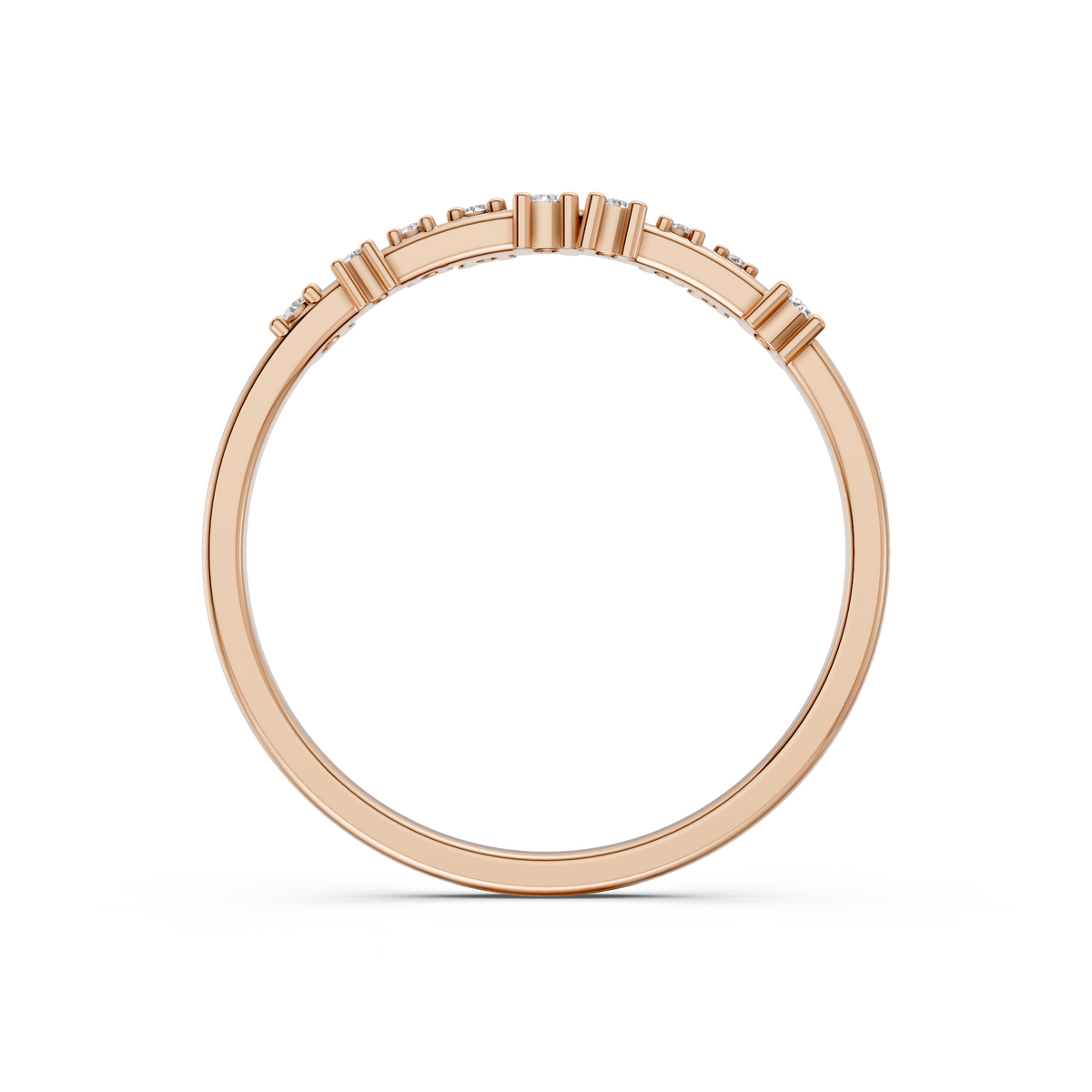 Graduated Round Cut Lab Grown Diamond Cluster Stackable Band