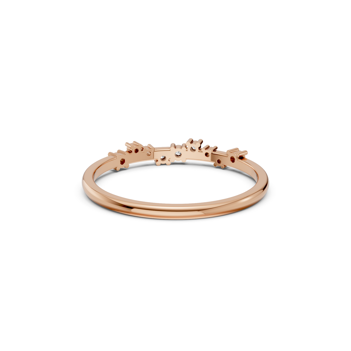 Graduated Round Cut Lab Grown Diamond Cluster Stackable Band
